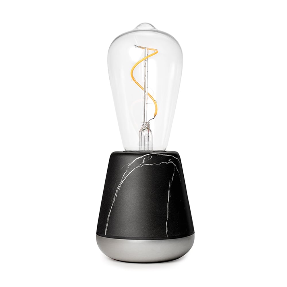 Humble Bulb Sirl ST64 Clear│art. HUMAC00003│Humble One Zwart marmer met lichtbron