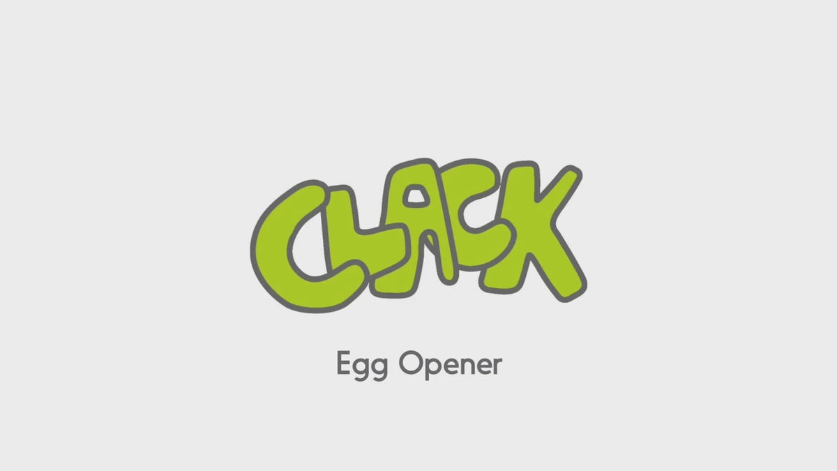 Video waarin de Clack eiertikker een gekookt ei opent.