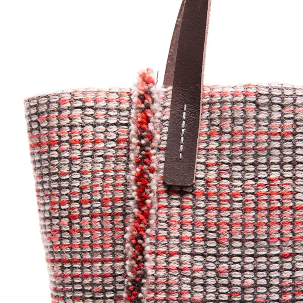 Rafeltas Mini Roze│Nikki Giling voor Koda Amsterdam│art. RM532│De Ploeg stoffen│detail handvat en rafelrand