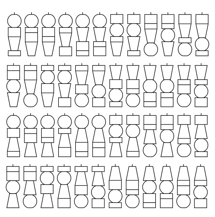RE-OR Candle Wilhelmina White│BCXSY│Kaars losse onderdelen│afbeelding diverse combinaties