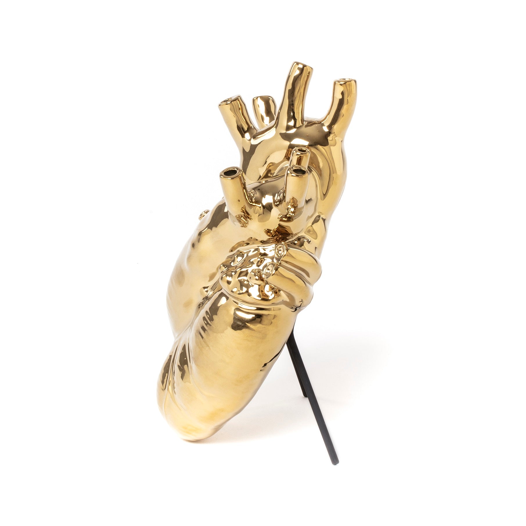Love in Bloom Gold  is een prachtige porceleinen vaas, ontworpen door Marcantonio voor het Italiaanse merk Seletti. Hij is vormgegeven in de vorm van een anatomisch menselijk hart, en voorzien van een laag goud. Het perfecte kado voor iedereen met een gouden hart.