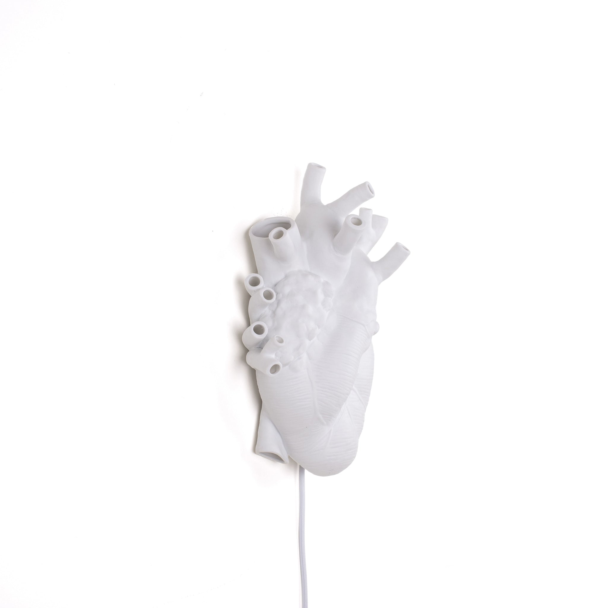 De Heart Lamp van Seletti is een echte eye-catcher in je interieur. Het witte porselein geeft een prachtige warme kleur wanneer de lamp aan is. Deze lamp is vormgegeven in de vorm van een anatomisch menselijk hart, en staat hiermee ook symbool voor romantiek.