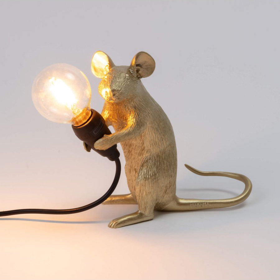 Deze muis wil je graag in huis hebben! Hij is ontworpen door Marcantonio voor het merk Seletti, en verkrijgbaar in 3 varianten: Staand, liggend en zittend. De nieuwe versie van dit iconische lampje is uitgevoerd met een standaard E14 fitting en een USB aansluiting. 