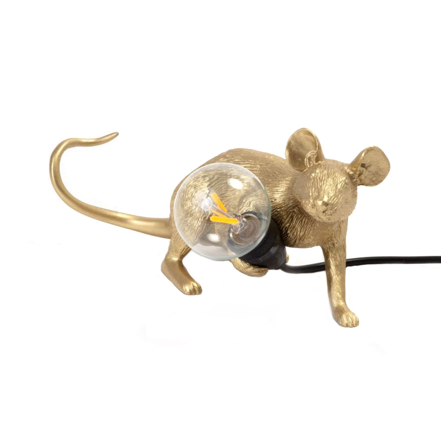 Deze muis wil je graag in huis hebben! Hij is ontworpen door Marcantonio voor het merk Seletti, en verkrijgbaar in 3 varianten: Staand, liggend en zittend. De nieuwe versie van dit iconische lampje is uitgevoerd met een standaard E14 fitting en een USB aansluiting. 