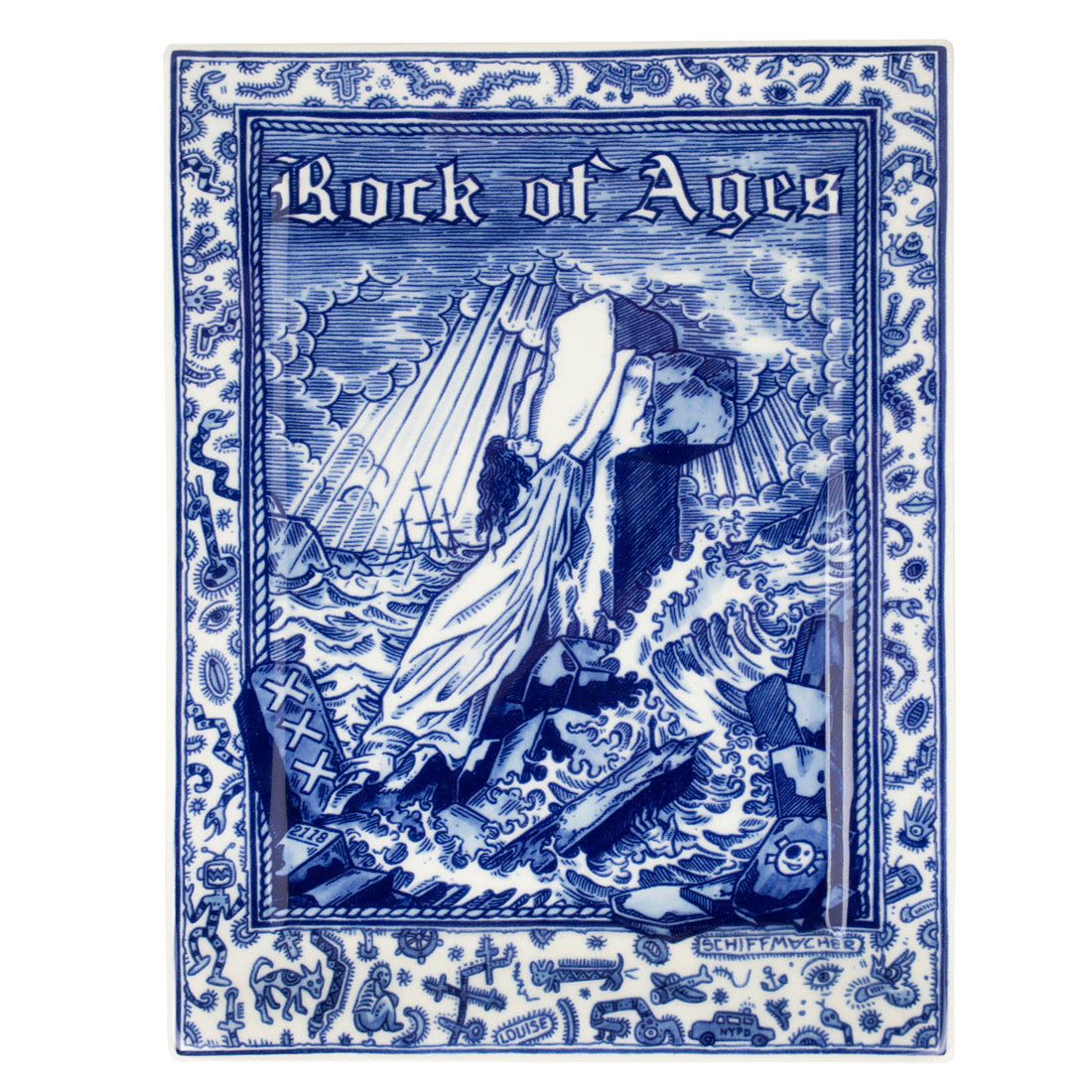 De Schiffmacher Royal Blue Tattoo collectie is een unieke samenwerking tussen tattoo artist Henk Schiffmacher en Royal Delft - Porcelyne Fles. Prachtige objecten zoals vazen, borden en tegels, waarbij de werelden en de tradities van beide ambachten samenkomen. Rijk aan historie, cultuur, traditie en symboliek.