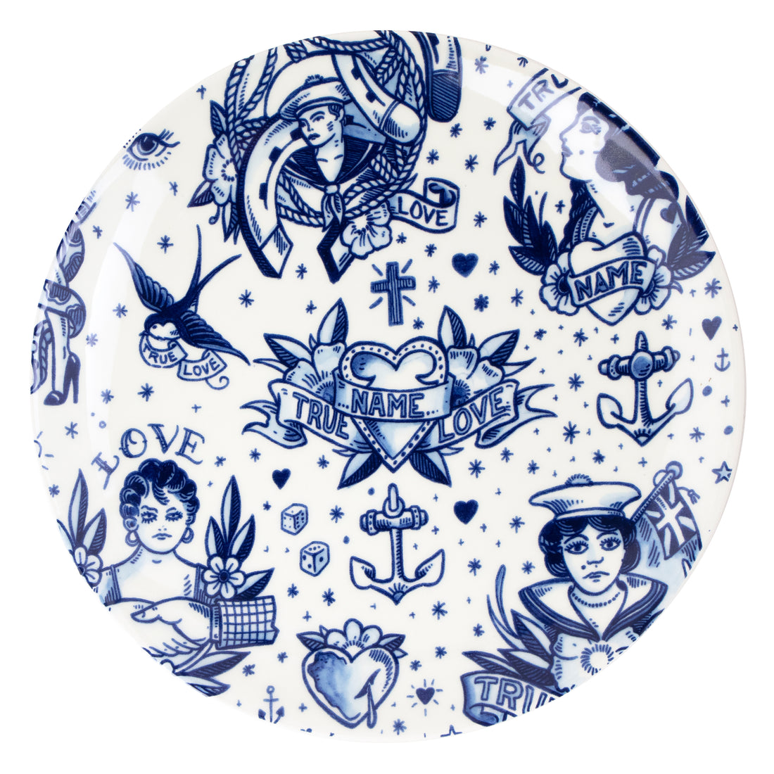 De Schiffmacher Royal Blue Tattoo collectie is een unieke samenwerking tussen tattoo artist Henk Schiffmacher en Royal Delft - Porcelyne Fles. Prachtige objecten zoals vazen, borden en tegels, waarbij de werelden en de tradities van beide ambachten samenkomen. Rijk aan historie, cultuur, traditie en symboliek.