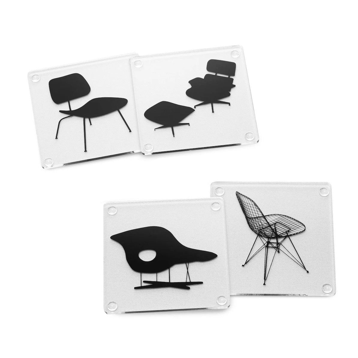 Eames Chair Coasters│Onderzetters set/4│Foto 4 verschillende onderzetters willekeurig