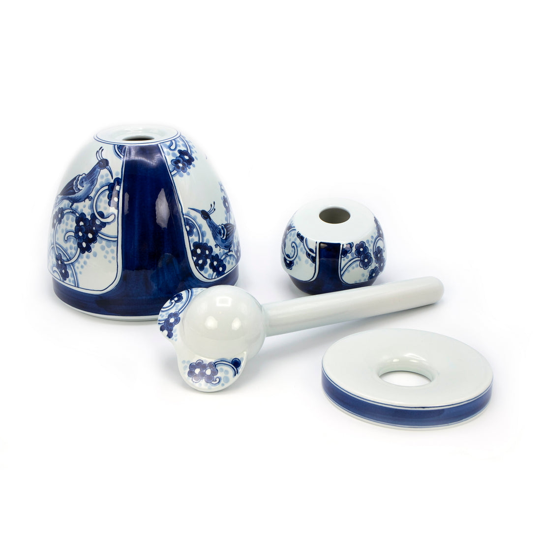 Proud Mary Handpainted Flower Peacock│Royal Delft│Porceleyne Fles│art. 65703000│voorkant met witte achtergrond