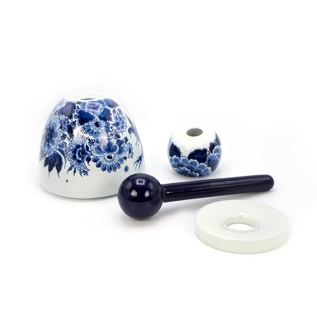 Proud Mary Handpainted Cobalt Flower│Royal Delft│Porceleyne Fles│art. 65708000│voorkant met witte achtergrond
