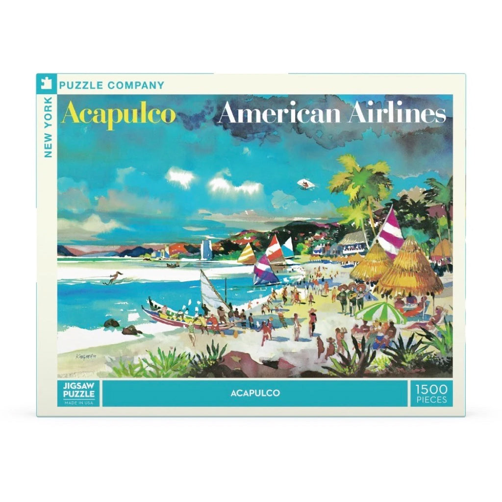 Puzzel American Airlines Acapulco│New York Puzzle Company 1500 stukjes│art. NPZAA2274│voorkant verpakking