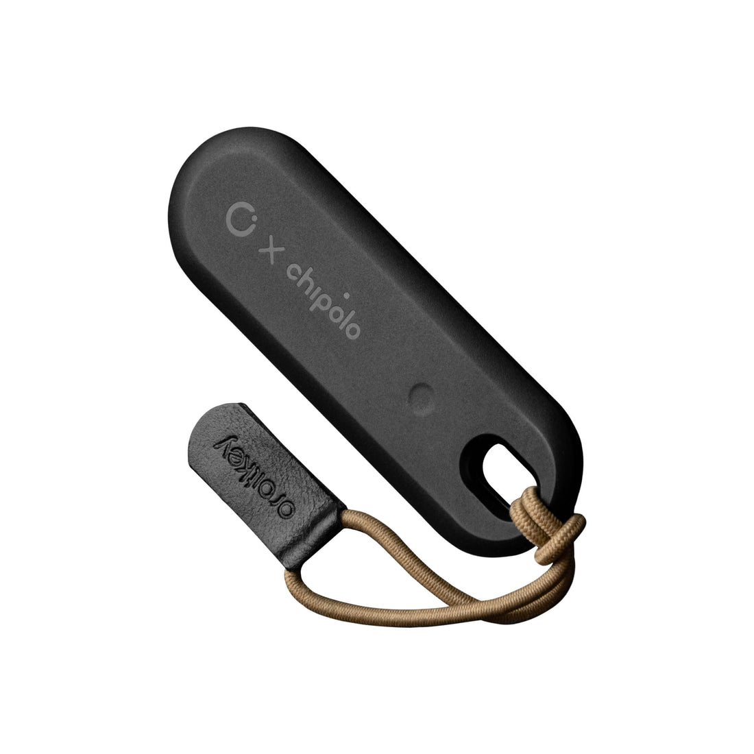 Orbitkey Key Organiser│Chipolo Tracker Zwart│art. BTRO-1-BKBK│ voorkant schuin met witte achtergrond