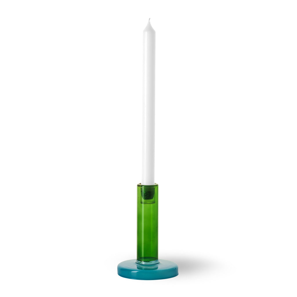 Bole Kandelaar Small Groen & Blauw│Lex Pott x Buro Berger│art. CA001-1│vooraanzicht met witte achtergrond