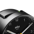 Braun Wekker Analoog BC01B│Zwart│detail alarmknop