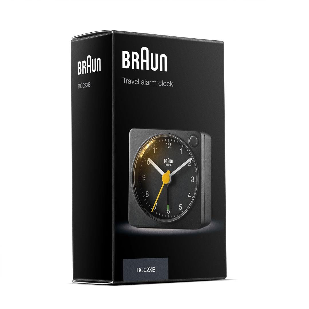 Braun Wekker Analoog BC02B│Zwart│Reiswekker│verpakking