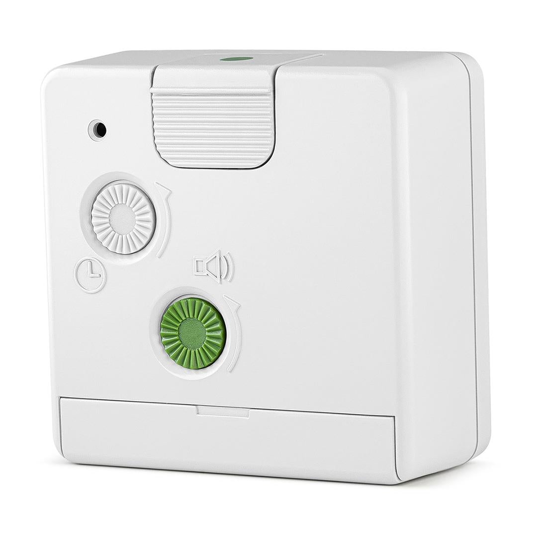 Braun Wekker Analoog BC02W│Wit│Reiswekker│achterkant met diverse functieknoppen