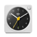 Braun Wekker Analoog BC02WB│Wit&Zwart│Reiswekker│voorkant zonder verlichting