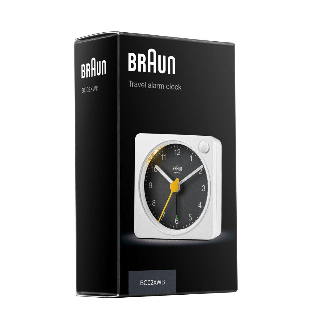 Braun Wekker Analoog BC02WB│Wit&Zwart│Reiswekker│verpakking