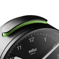 Braun Wekker Analoog BC12B│Zwart│detail alarm knop