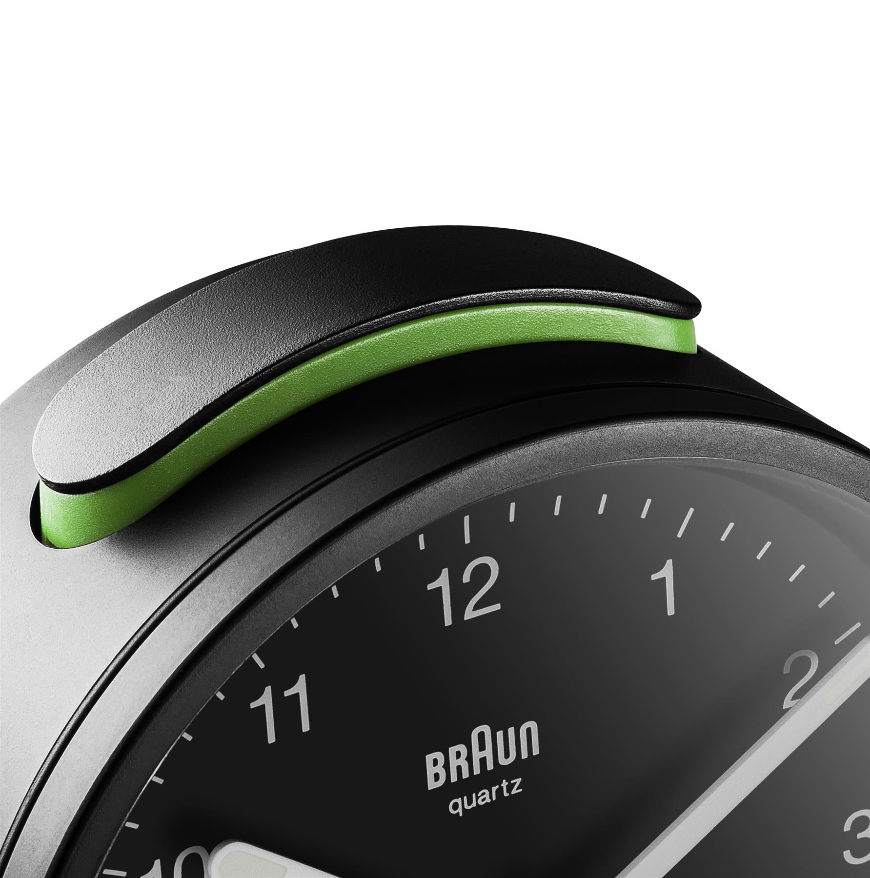 Braun Wekker Analoog BC12B│Zwart│detail alarm knop