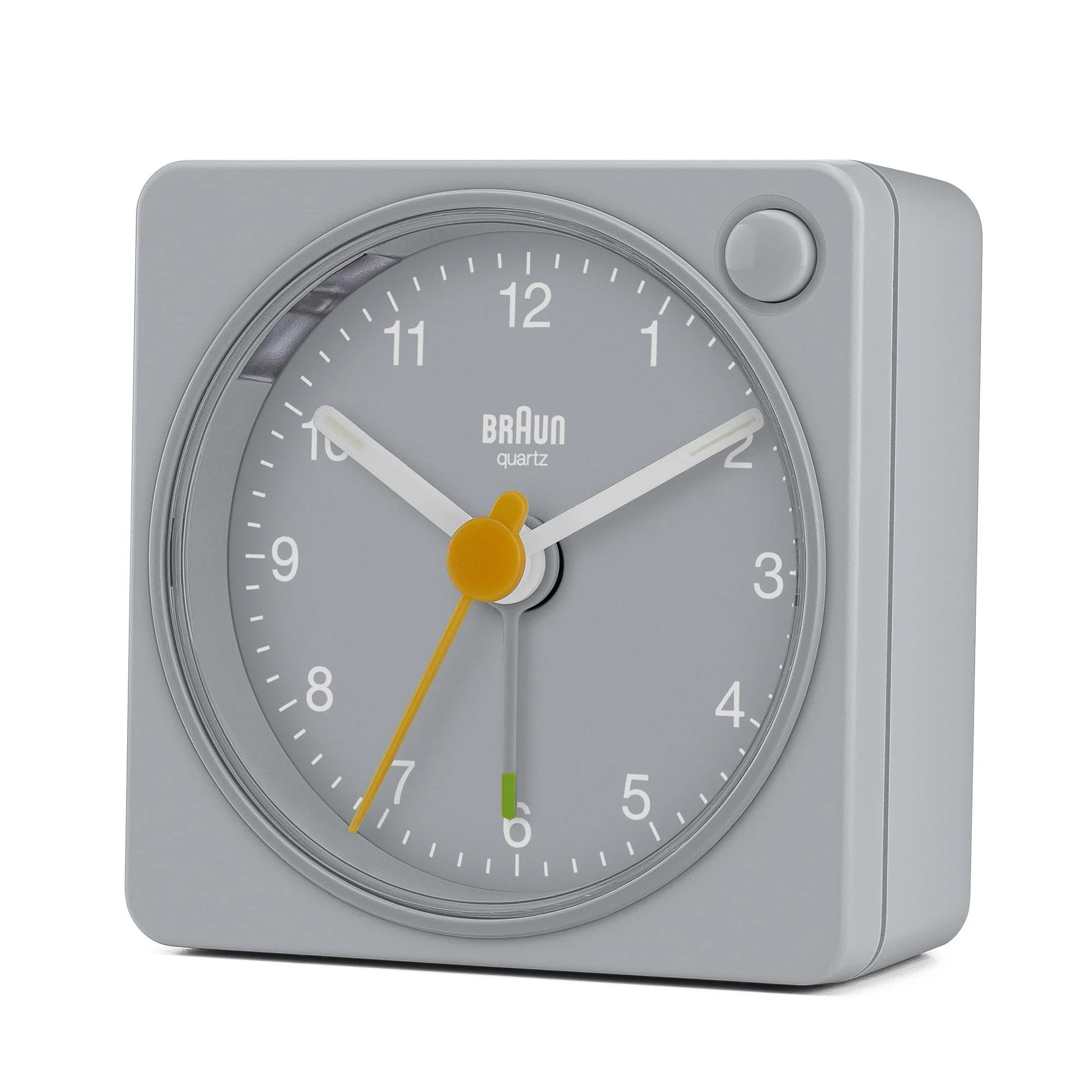 Braun Wekke Analoog BC02XG│Grijs│voorkant schuin links zonder verlichting