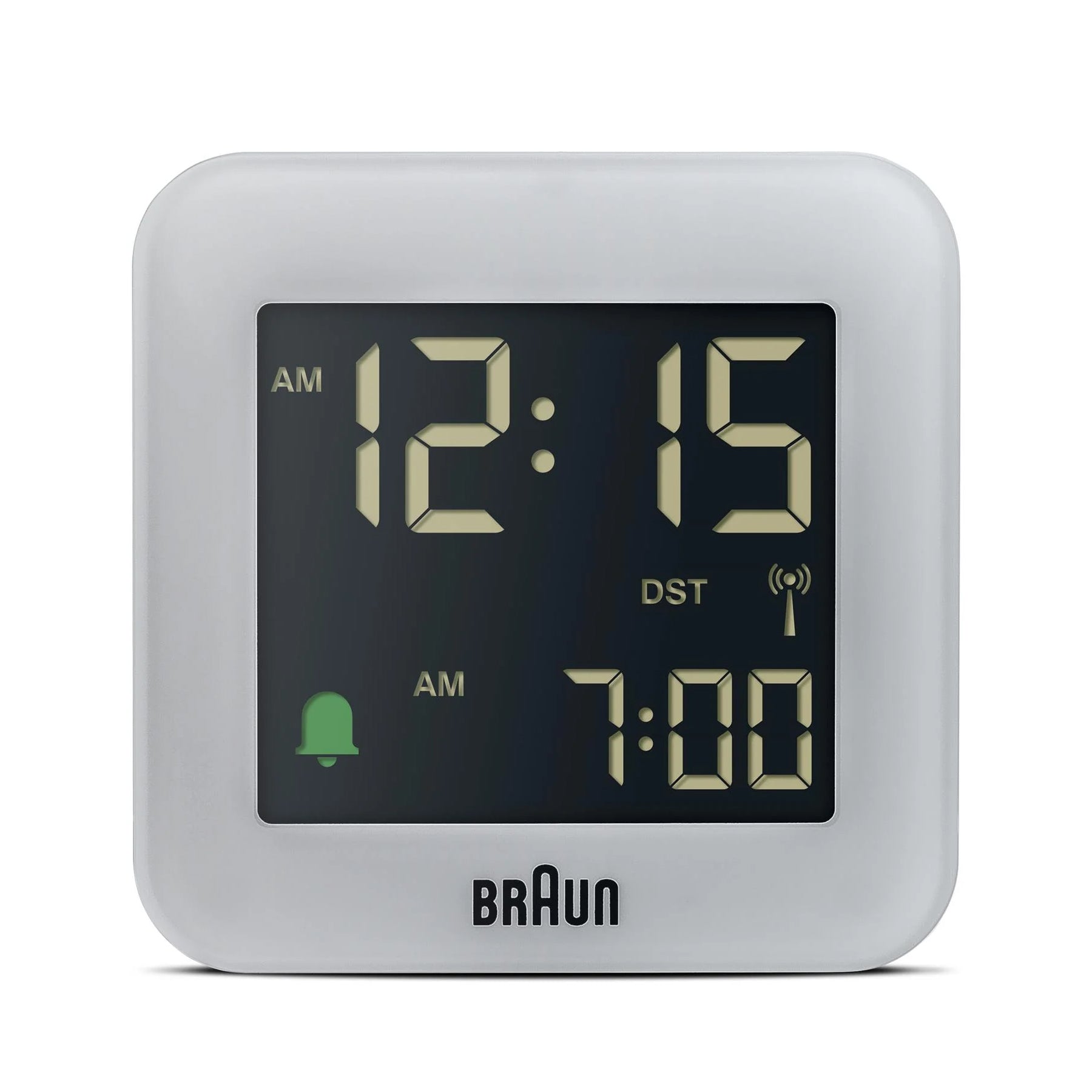 Braun Reiswekker Digitaal BC08G-DCF│Grijs│radiogestuurd│voorzijde zonder verlichting
