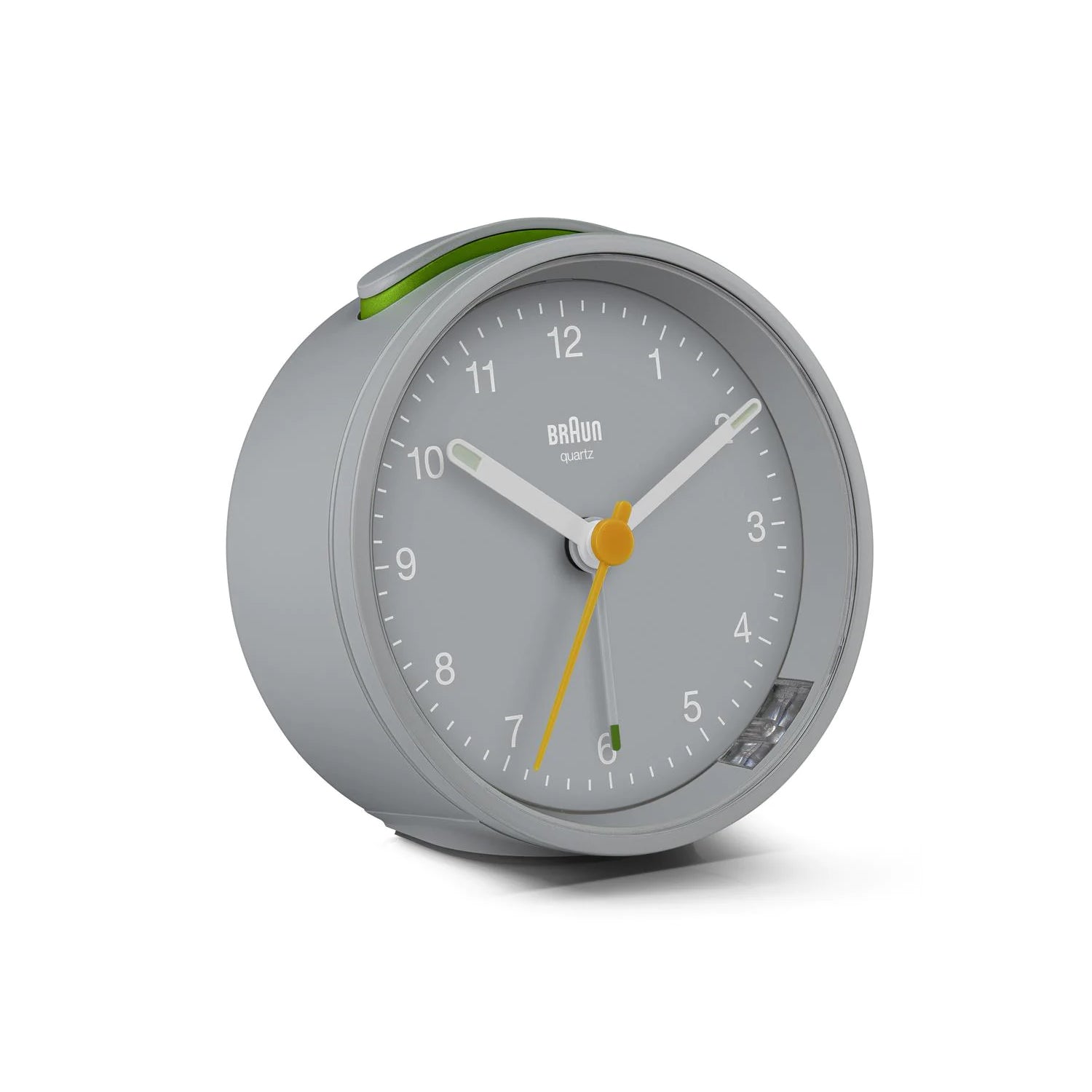 Braun Wekker Analoog BC12G│Grijs│foto voorkant schuin met witte achtergrond