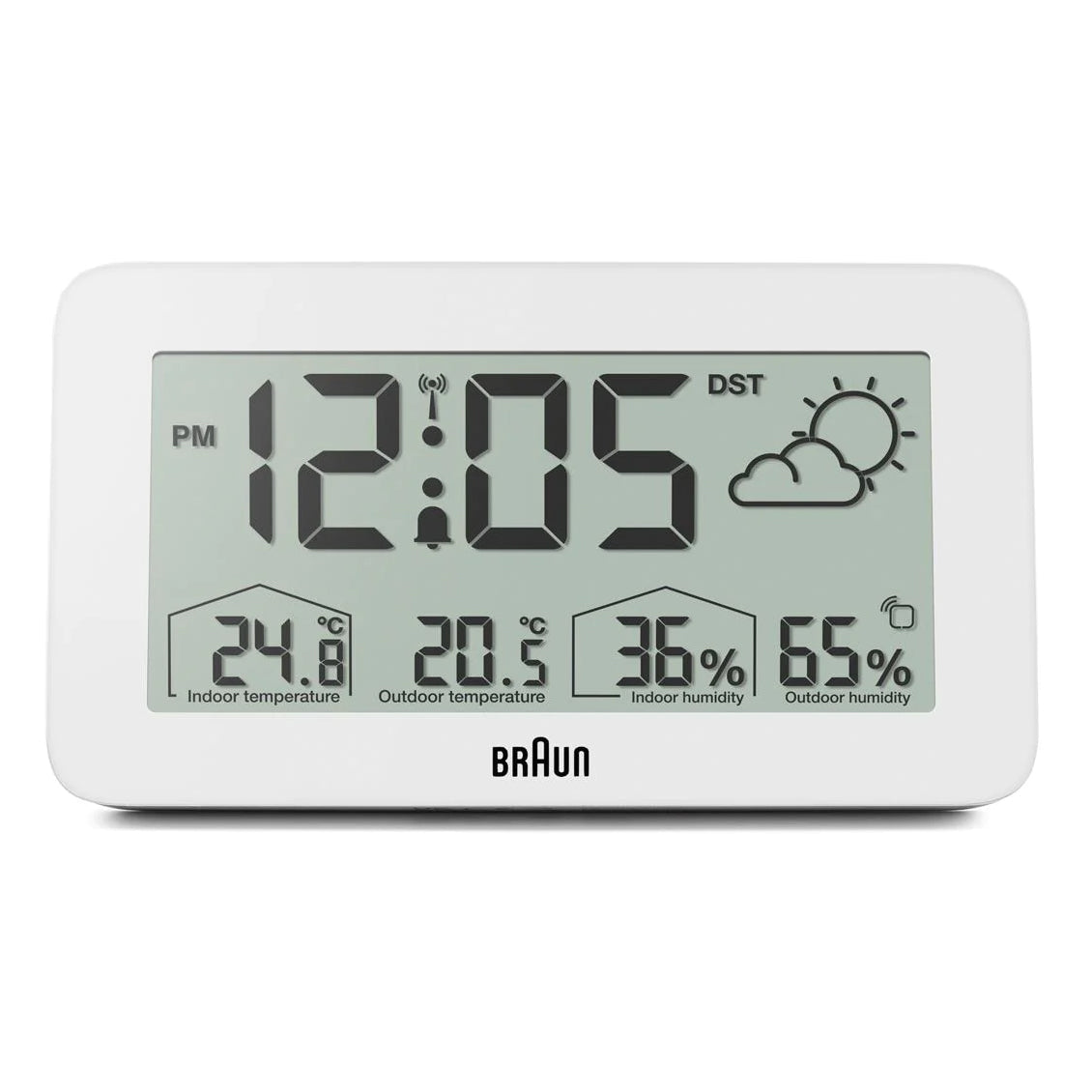 Braun Weerstation en Wekker BC13WP-DCF│Radiogestuurd│voorkant zonder verlichting
