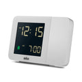 Braun Projectieklok en Wekker Digitaal BC15W-DCF│Wit│Radiogestuurd│voorkant schuin links met verlichting uit