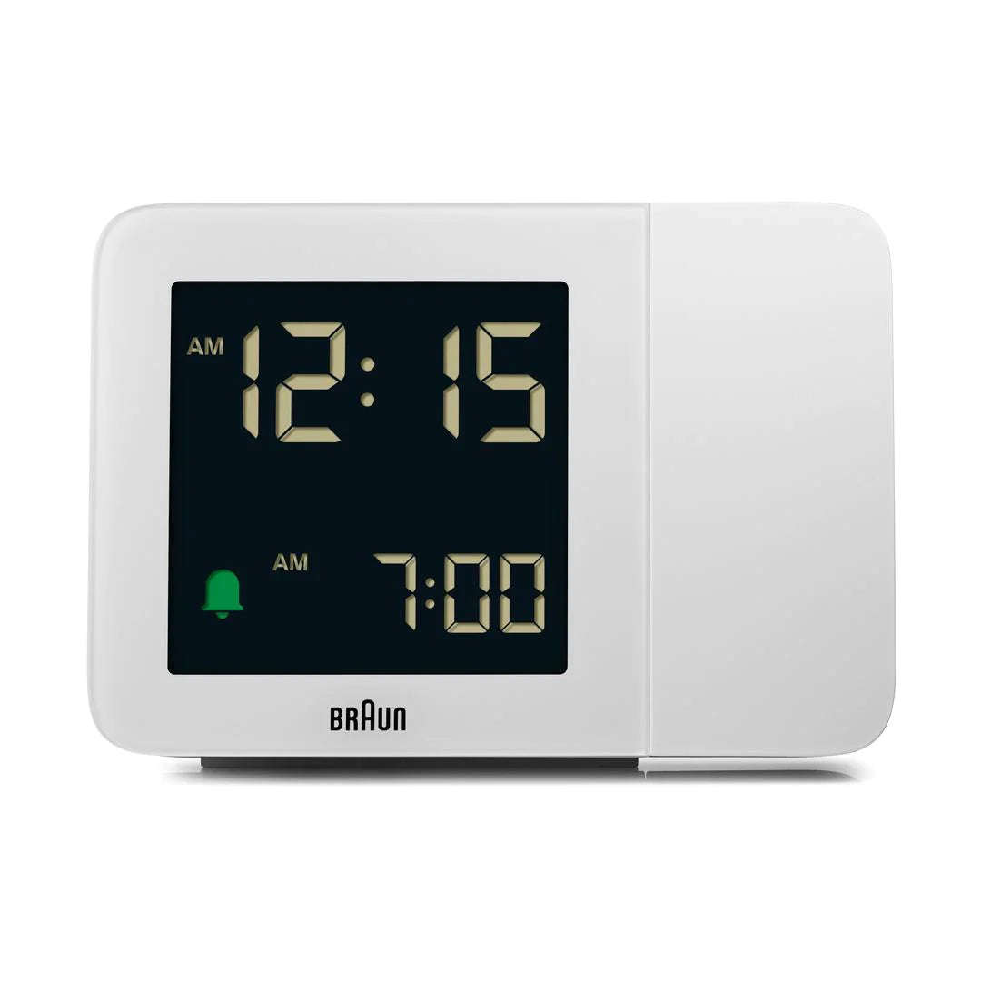 Braun Projectieklok en Wekker Digitaal BC15W-DCF│Wit│Radiogestuurd│voorkant met verlichting uit
