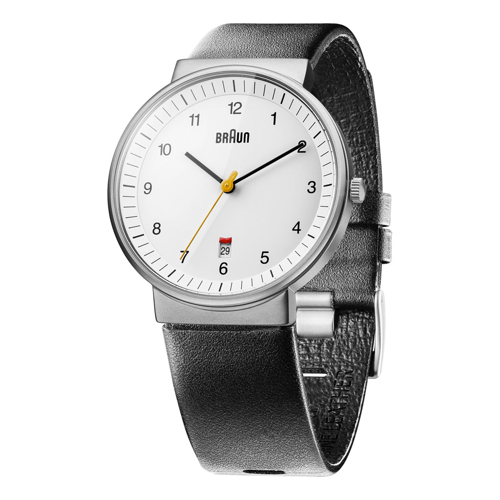 Sale│Braun Horloge BN0032WHBKG heren│Analoog│foto witte achtergrond schuin