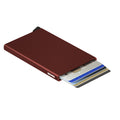 Secrid Cardprotector│art. C-BORDEAUX│ Pasjeshouder│ boven aanzicht met kaarten