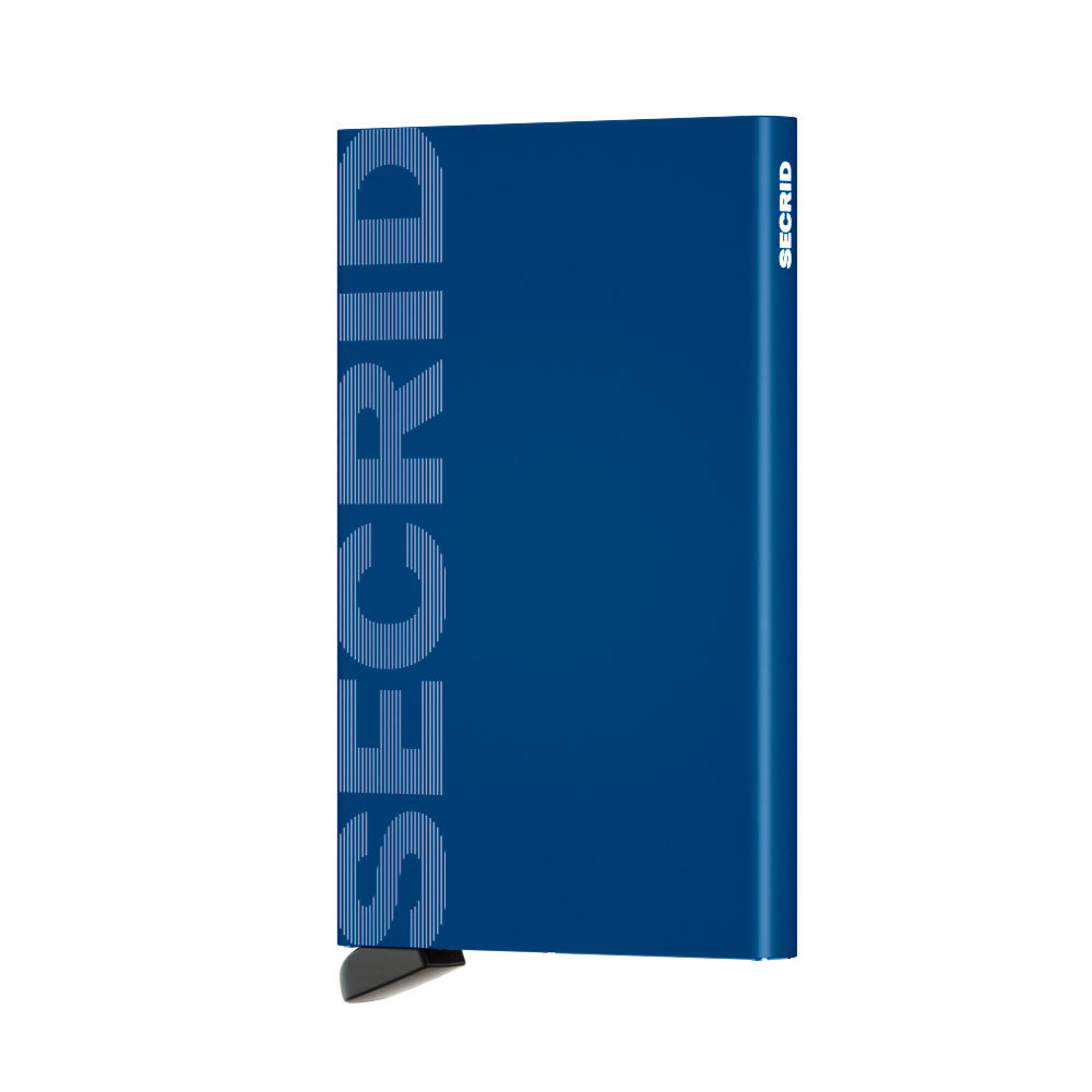 Secrid Cardprotector Laser│art. CLA-LOGO BLUE│Aluminium pasjeshouder│voorkant met witte achtergrond