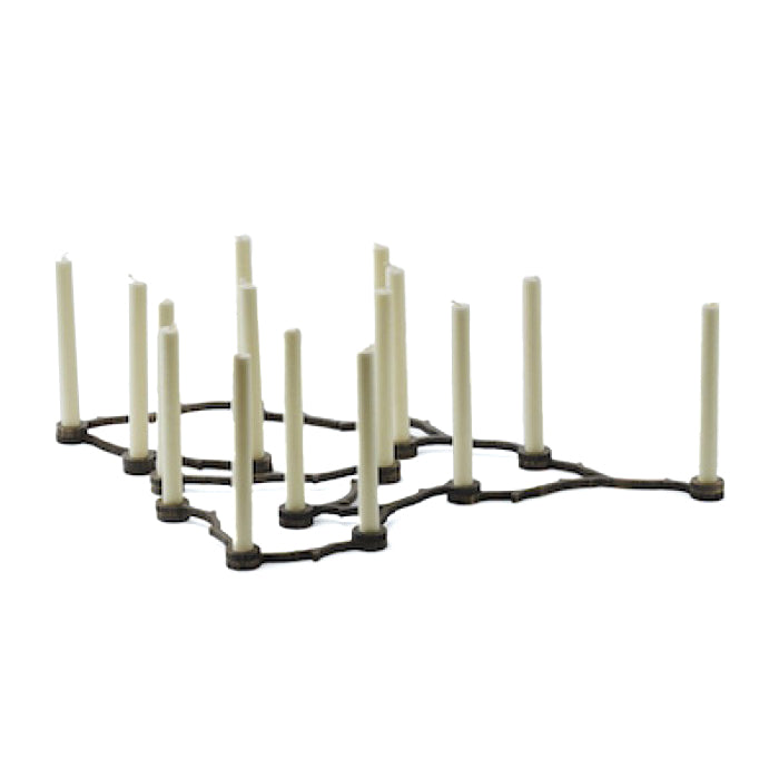 Candle Vaze Bronze set 10 Branches│René Knip voor Thomas Eyck│foto met kaarsen klein patroon