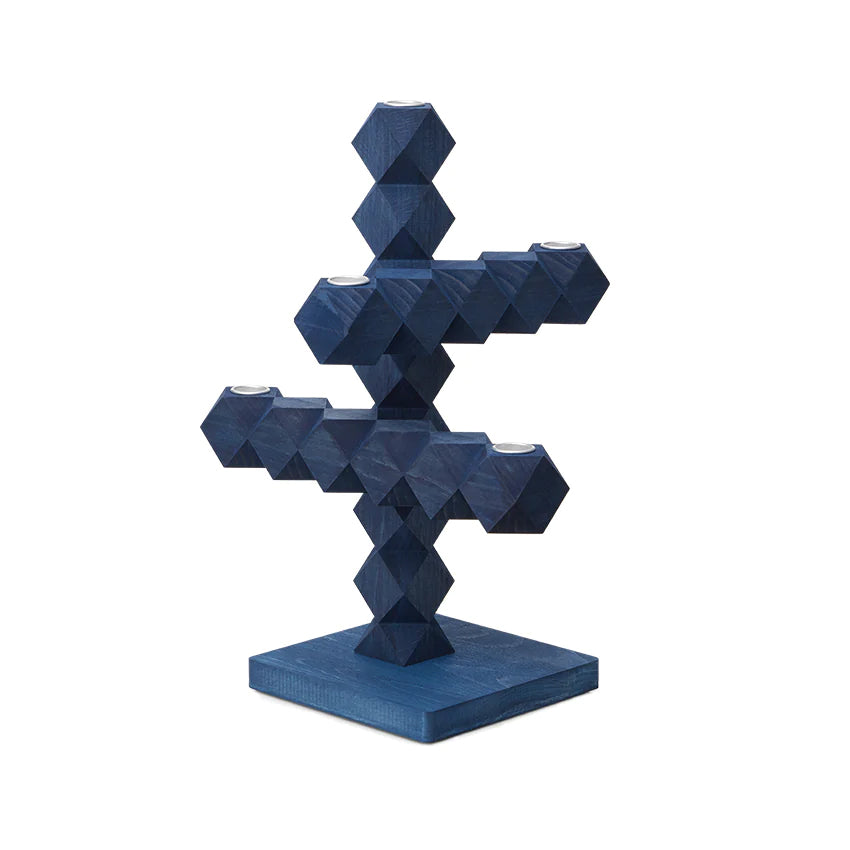 Clean Cut 5 Kandelaar Blauw│Bertjan Pot│Buro Berger│art. BJ001-06│vooraanzicht schuin