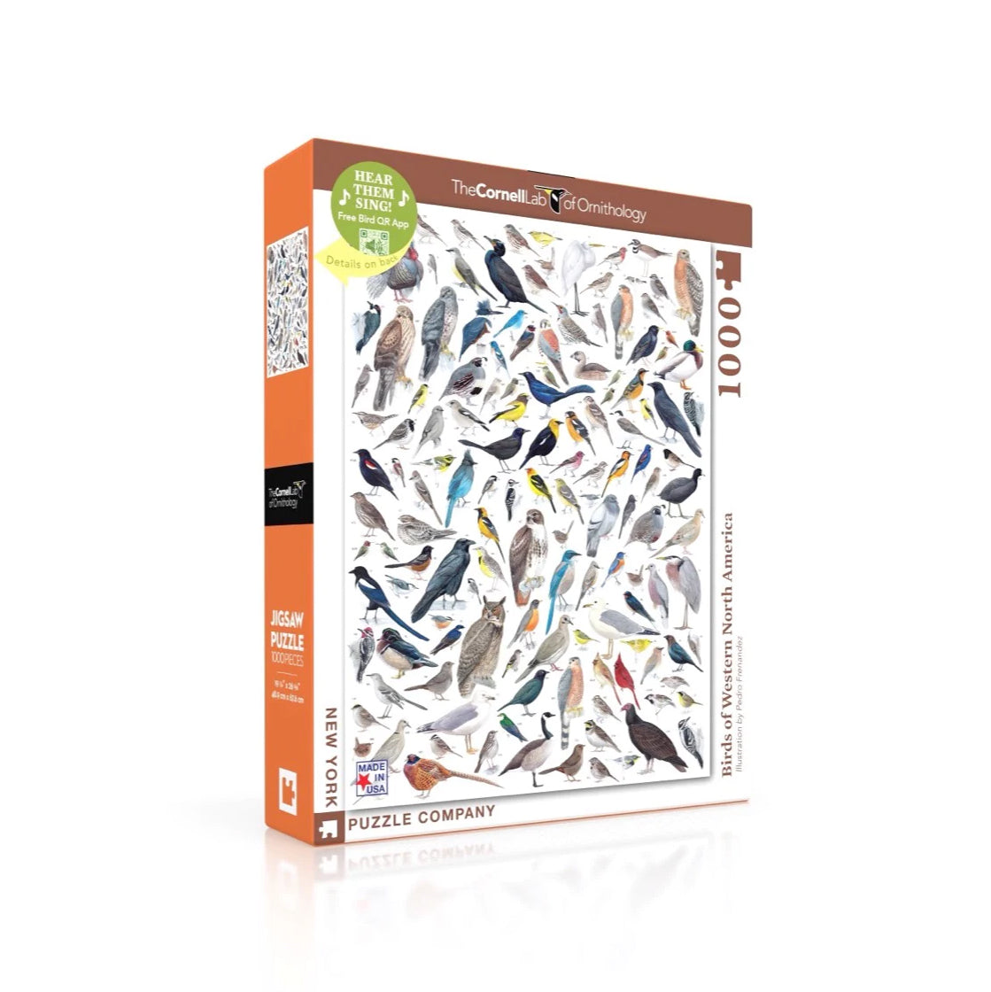 Puzzel Cornell Lab of Ornithology│Birds of Western North America│New York Puzzle Company 1000 stukjes│art. NPZCB1837│verpakking met schaduw