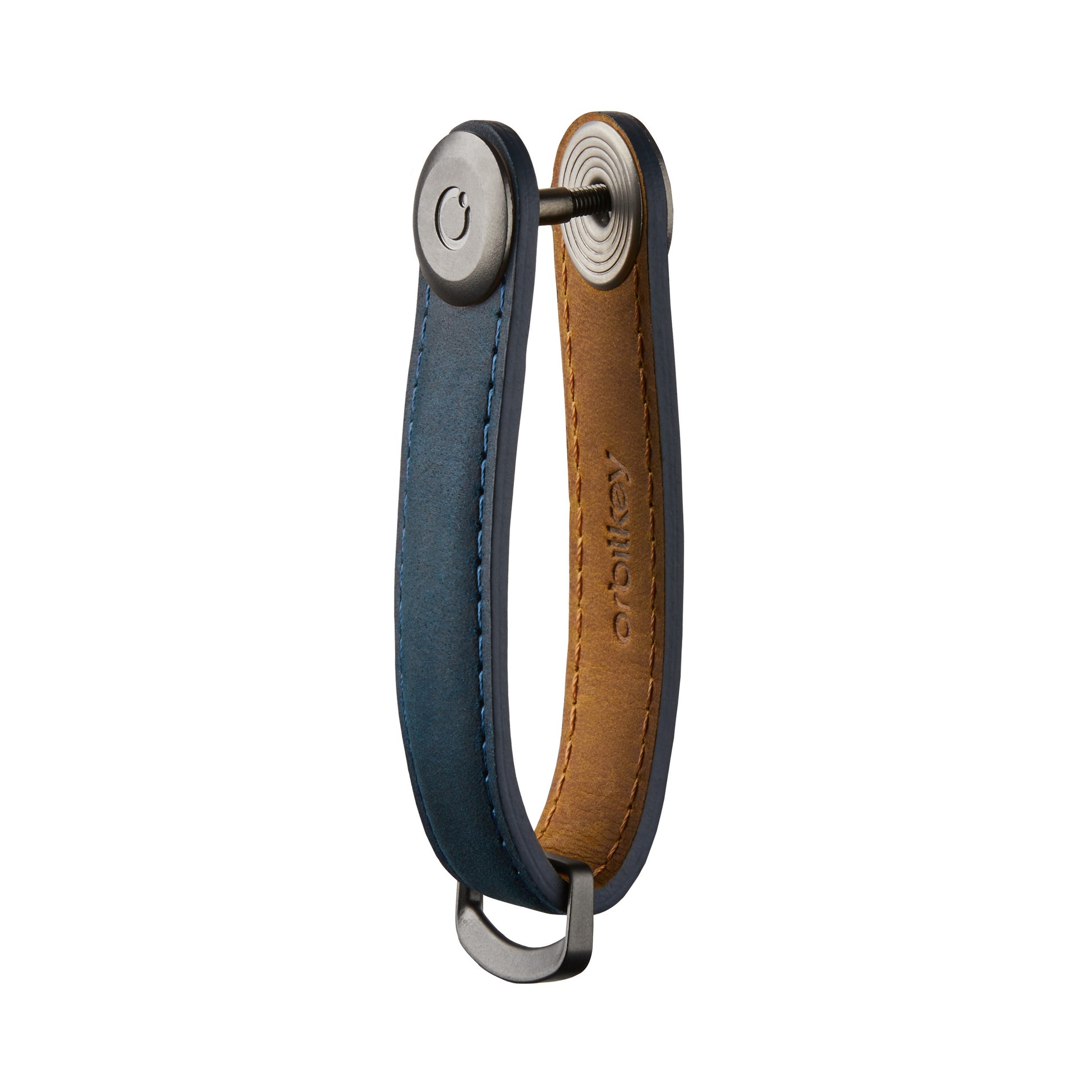 Key Organizer Orbitkey│Crazy Horse leather Marine Blue│art. CHLO-2-MBMBGM│sleutelhanger leer zijkant zonder sleutels