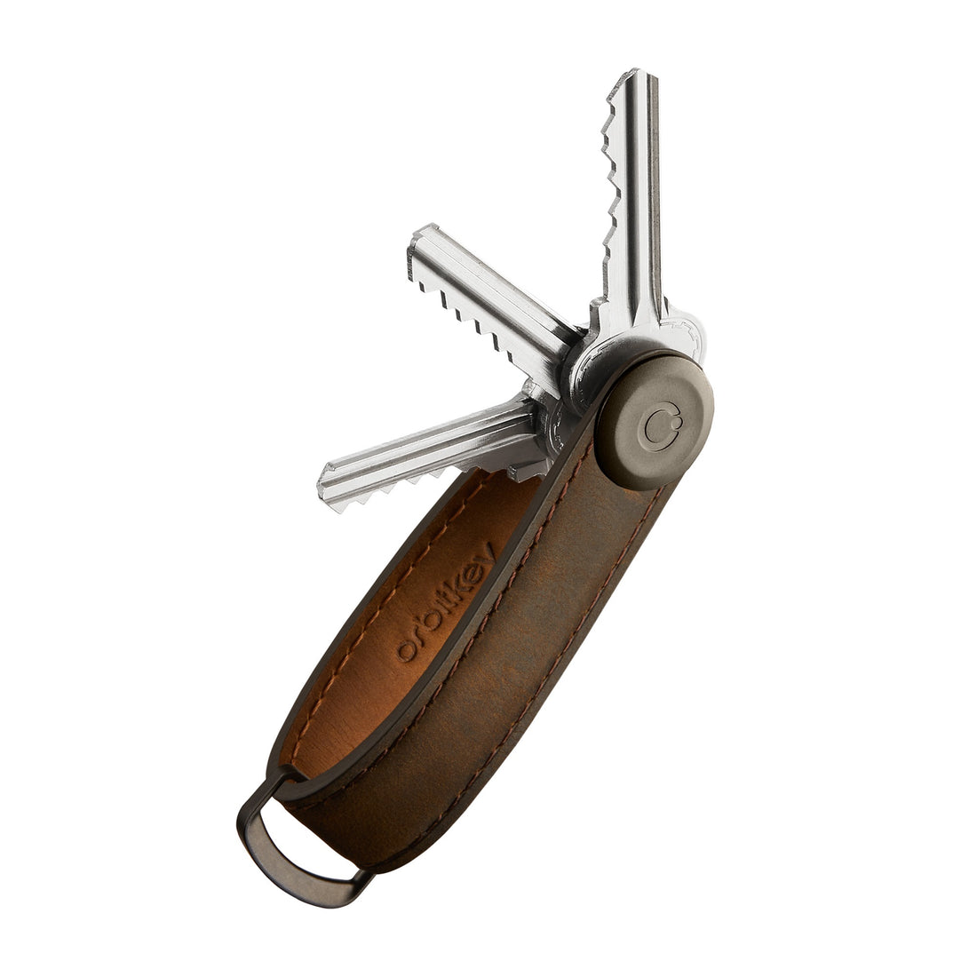 Key Organizer Orbitkey│Crazy Horse leather Oak Brown│CHLO-2-OBOBGM│sleutelhanger leer uitgewouwen sleutels