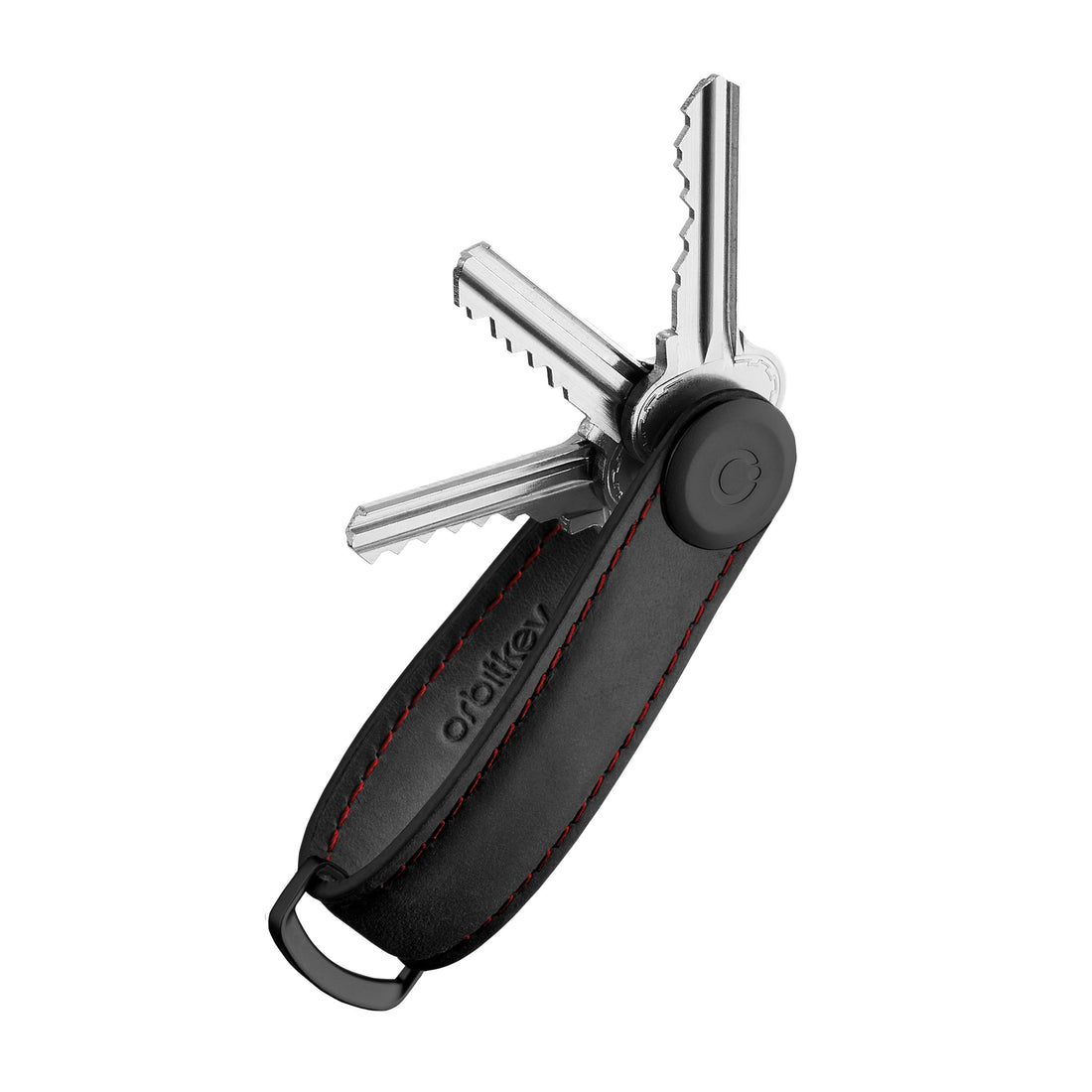 Key Organizer Orbitkey│Crazy Horse leather Obsidian Black-Red│CHLO-2-OBRDBK│sleutelhanger leer met sleutels