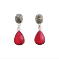 Crown Doppio Earrings Red│Corsari Jewels│Oorbellen rood│foto witte achtergrond
