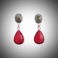 Crown Doppio Earrings Red│Corsari Jewels│Oorbellen rood│foto met vignet