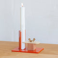 Fixum Kandelaar Oranje & geel│Floris Hovers│Vij5│foto met kaars op tafel