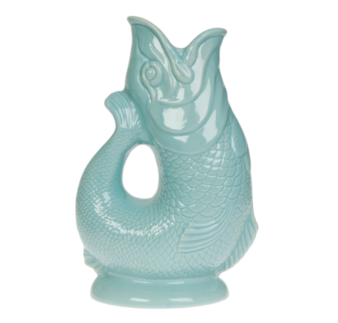 Gluckigluck Waterkaraf│Eau de nil│Guggle Jug│art. G31155/EAU/W│voorkant kan met witte achtergrond