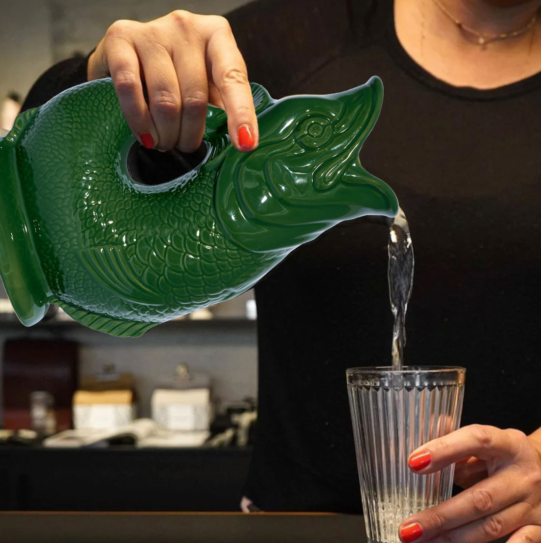 Gluckigluck Waterkaraf Groen│Guggle Jug│art. G31155/GN/W│voorkant met witte achtergrond