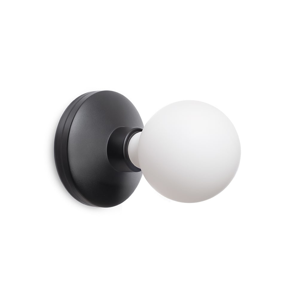 Humble Bee Oplaadbare Wandlamp Zwart Frosted│HUMWL00102│Smart Verlichting│voorkant schuin met witte achtergrond en licht uit