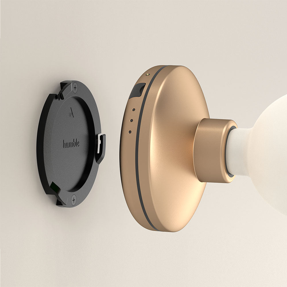 Humble Bee Oplaadbare Wandlamp Gold Smoked│Smart Verlichting│art. HUMWL00103│met wandplaatje 