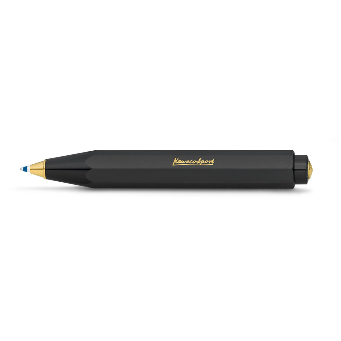 Kaweco Classic Sport Balpen Zwart│art. 1510017│liggend met schrijfpunt naar buiten