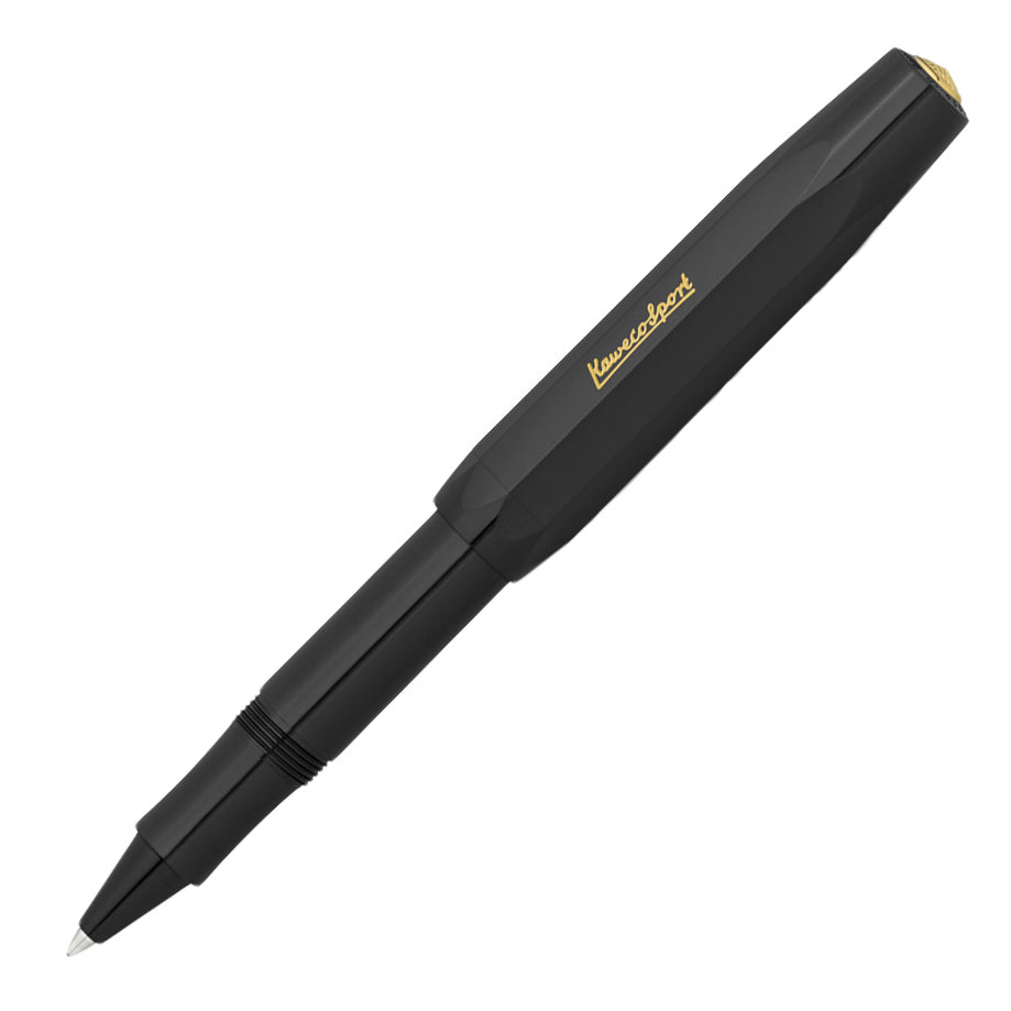 Kaweco Classic Sport Rollerball Zwart│art. 1510032│schuin met dop op achterkant