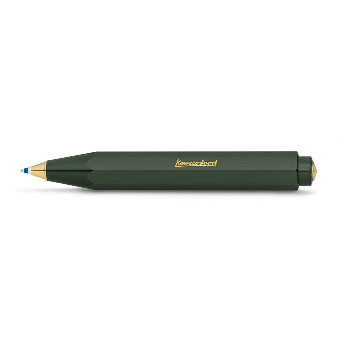 Kaweco Classic Sport Balpen Groen│Ballpoint│art. 1510493│liggend met schrijfpunt naar buiten