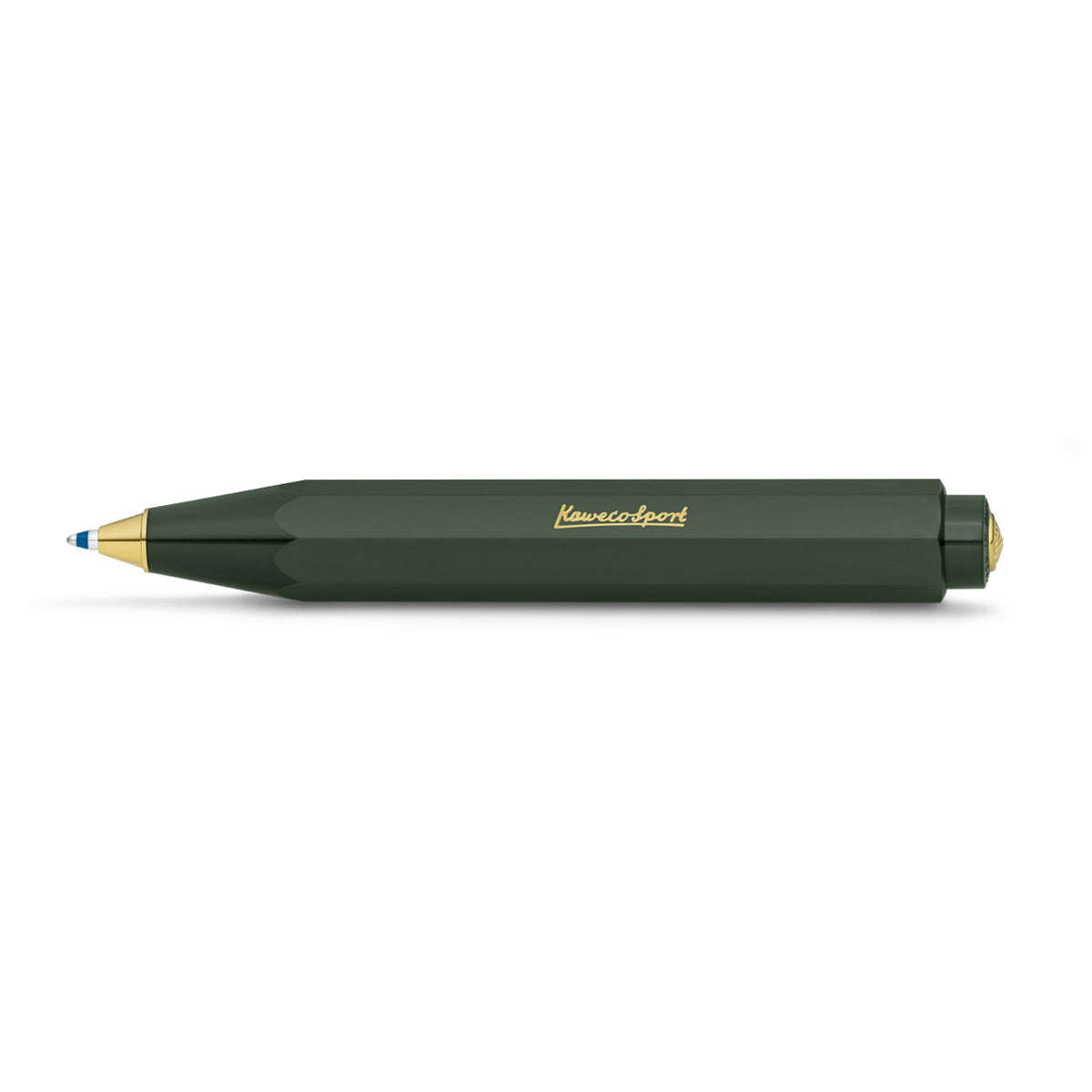 Kaweco Classic Sport Balpen Groen│Ballpoint│art. 1510493│liggend met schrijfpunt naar buiten