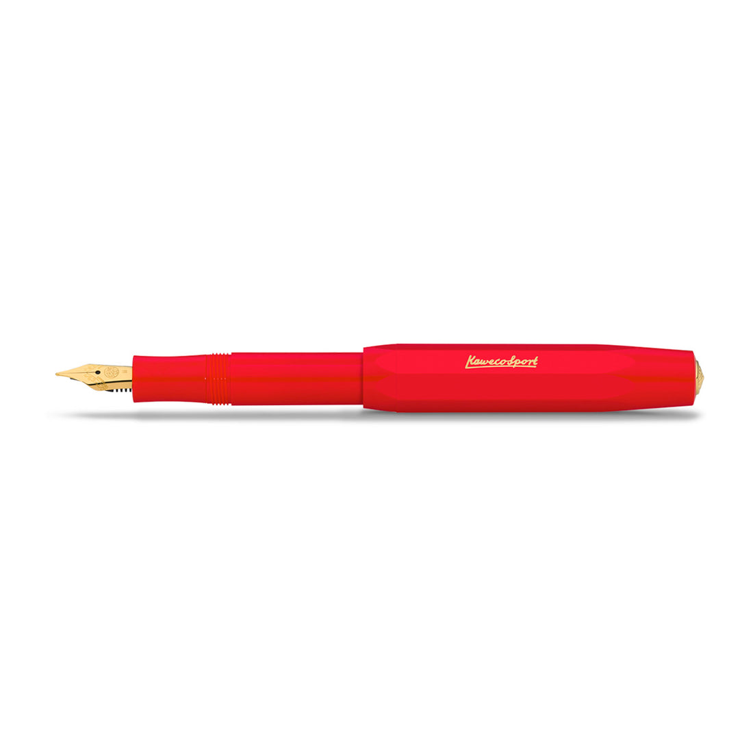 Kaweco Classic Sport Vulpen Rood│art. 1511147│liggend met dop geopend
